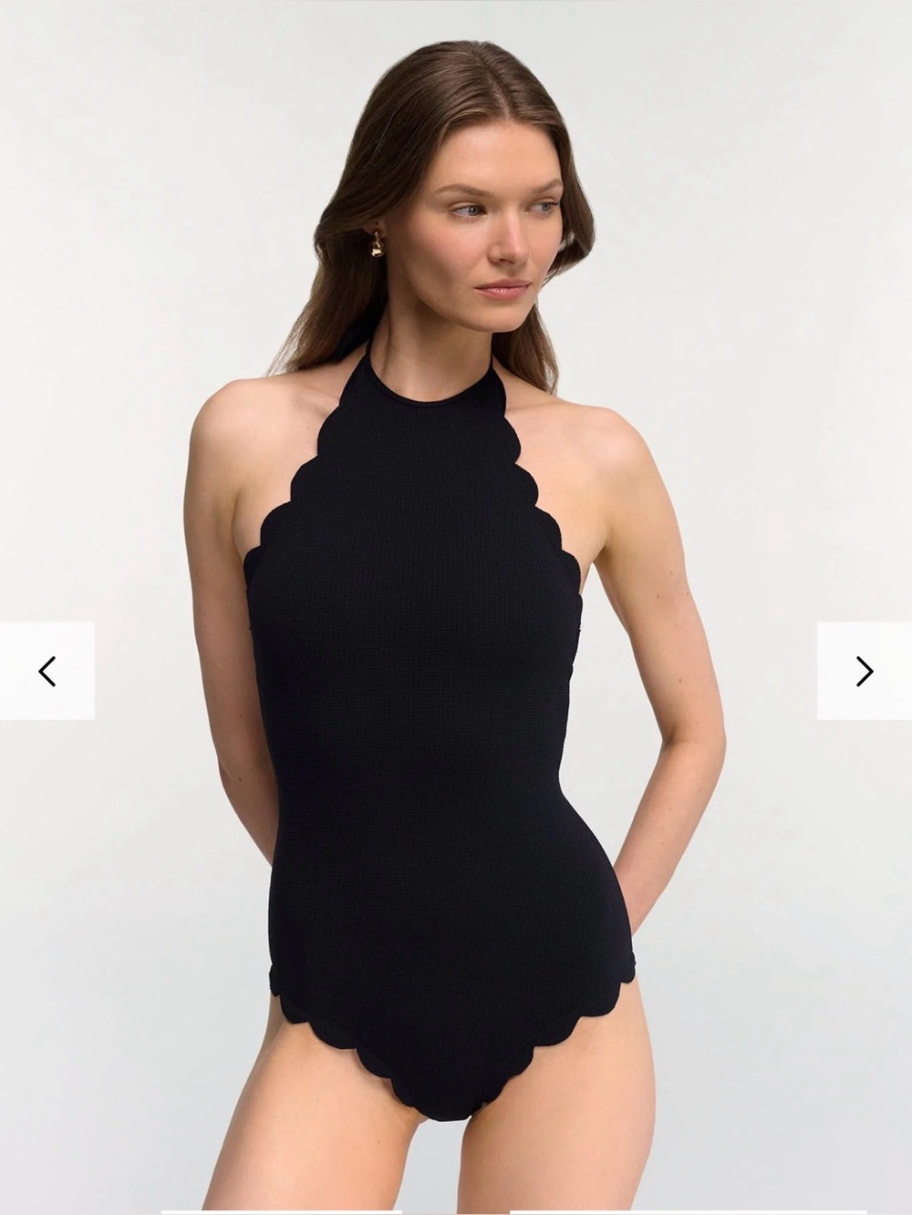 Marysia Swim Black Scalloped Halter One-Piece MOTT MAILLOT